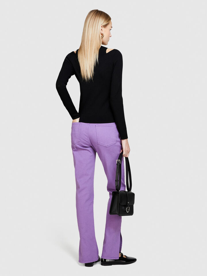 Colorful jeans with slits - women's slim fit jeans - Lilac | Sisley image number 3